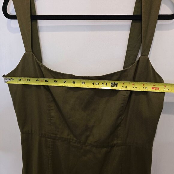 Sachin & Babi Olive Green Laura Dress Size 14 With Ruffled Eyelet Hem Made In In - Picture 14 of 16